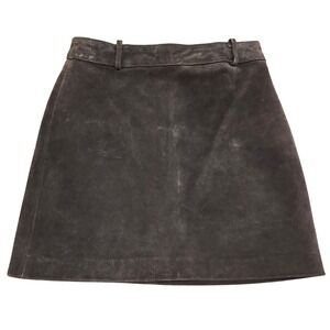 J. Crew Wmns Brown Suede Mini Skirt A-Line Back Zip Dark Academia Quiet Luxury 2